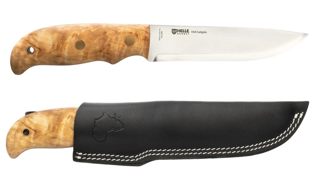 木製グリップのナイフ