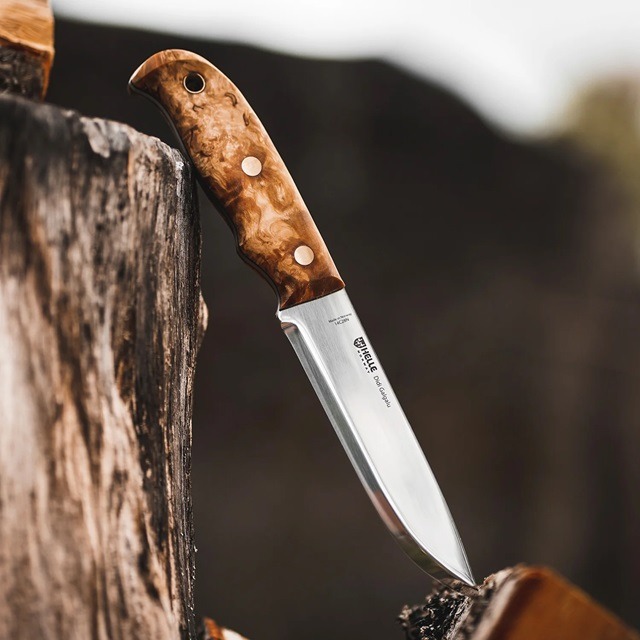 カーリーバーチ木製グリップのステンレス鋼の刃のナイフ