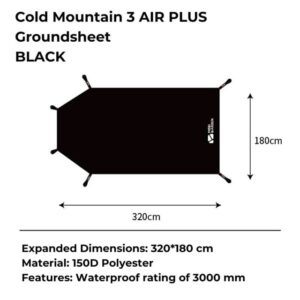Cold Mountain 3 AIR PLUS Groundsheet BLAK
