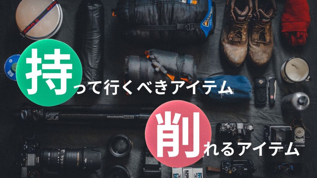 「持って行くべきアイテム」と「削れるアイテム」