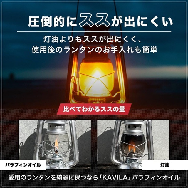 パラフィンオイルは灯油より圧倒的に煤が出にくい