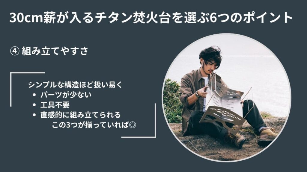 ポイント❹の組み立てやすさ（現地でのストレス軽減）の解説画像