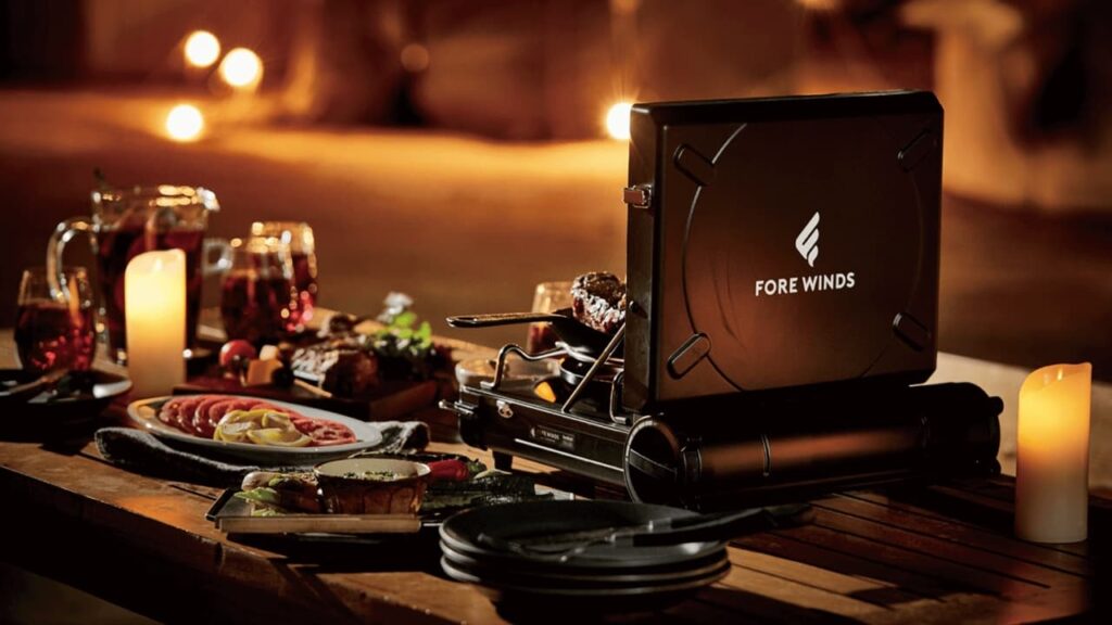 FORE WINDS ラックスキャンプストーブのキャンプでの使用画像