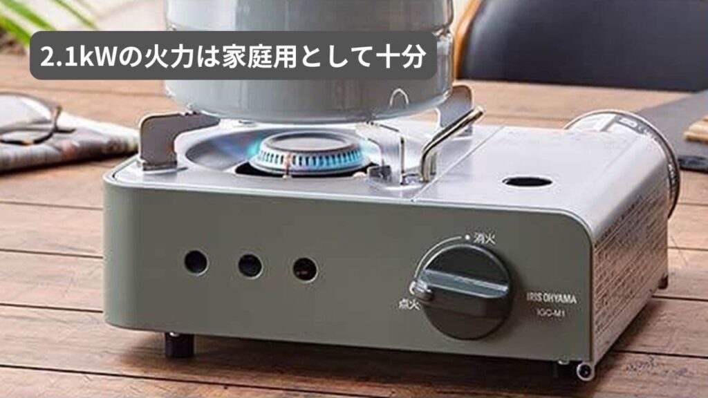 アイリス IGC-M1-Hの2.1kWの火力は家庭用として十分