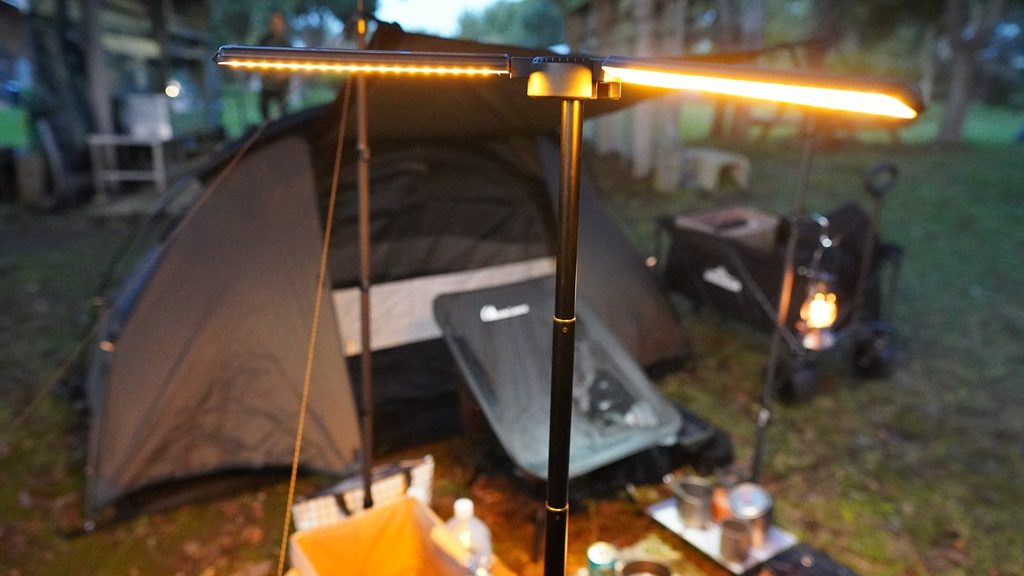 夏キャンプで大活躍するBougeRV T1の2000K琥珀色の明かり