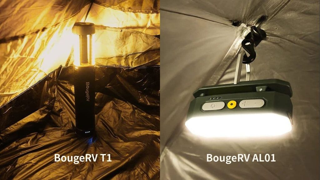 1.1kgのT1は足元へ、182gのAL01をインナーテント内に吊るす